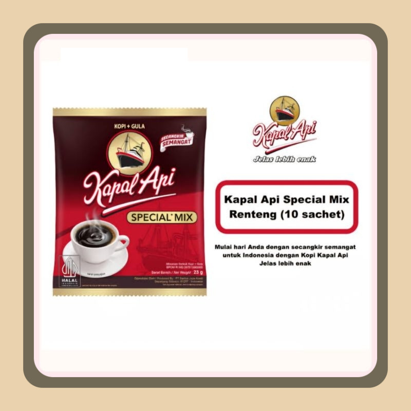 

Kapal Api Special Mix 23gr - 1 renceng isi 10 sachet MONAZALA