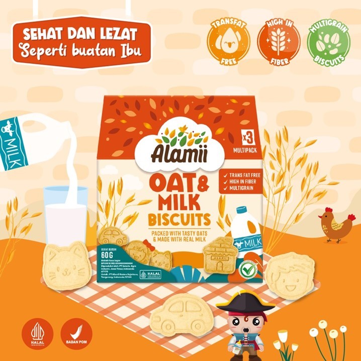 

Alamii Multigrain Biscuits - Oat & Milk 60gram