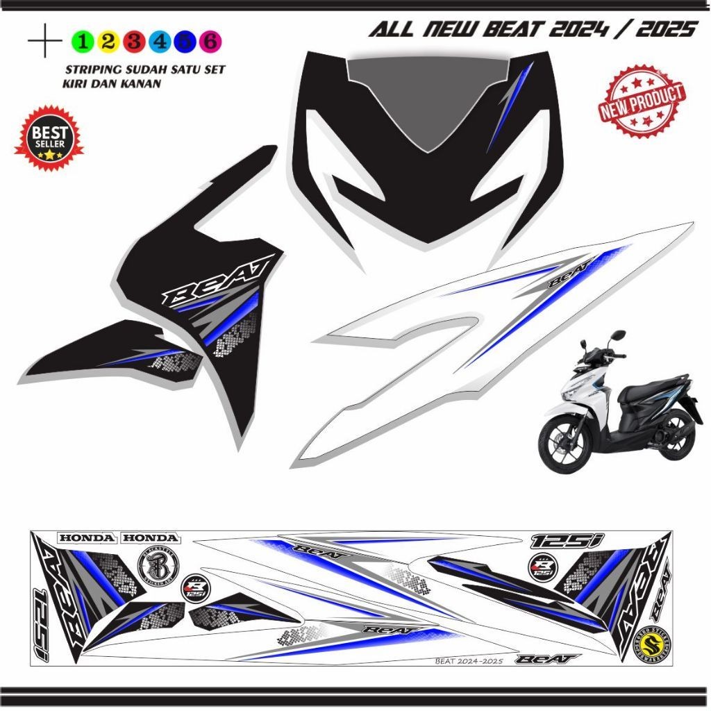 STRIPING HONDA BEAT DELUXE 2024-2025 TERBARU STRIPING