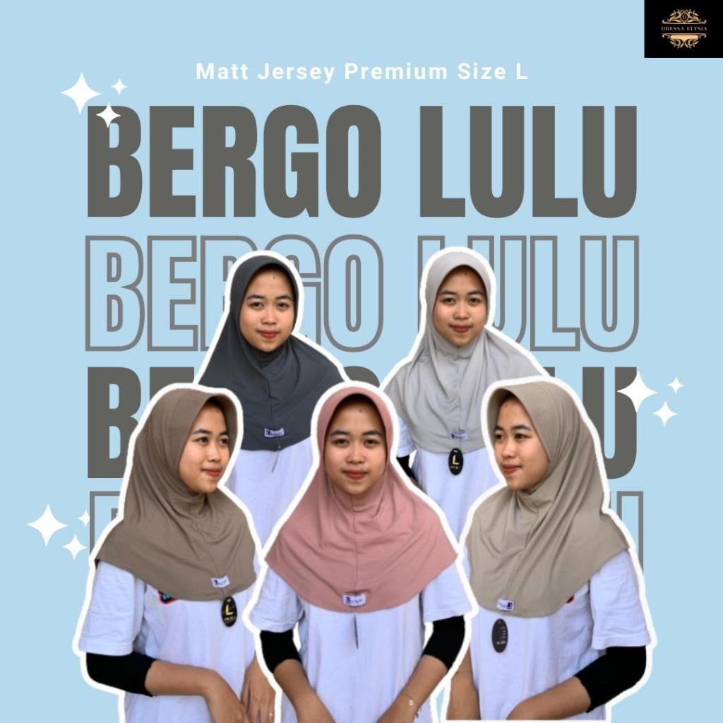 HIJAB SPORT BERGO SIZE L MATT JERSEY PREMIUM BY LULU - BERGO LULU