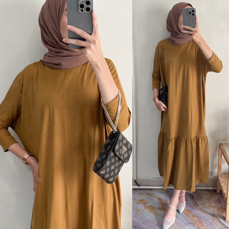 NDS29 RAFELLA BATWING MIDI DRESS BUSUI KAOS COTTON COMBED 30’s