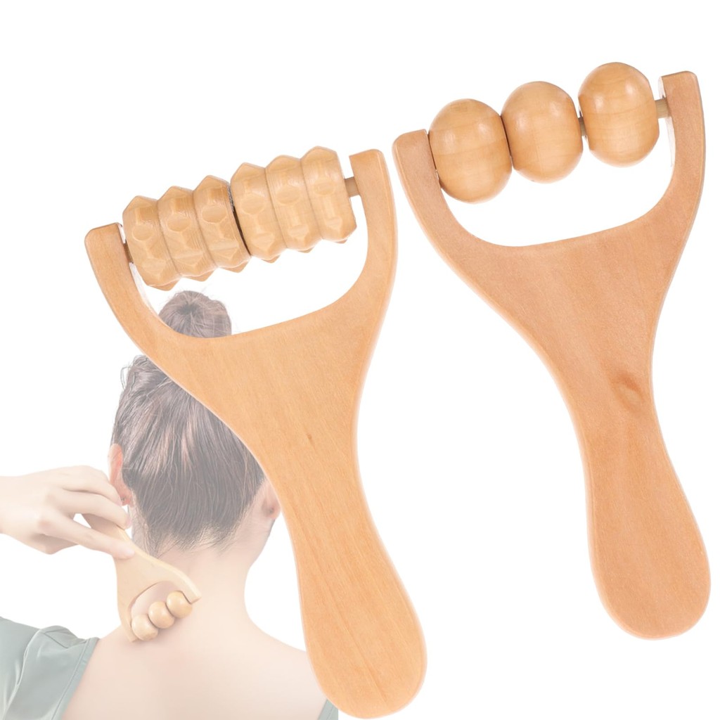 

Wooden Roller Massager for Body Treatment in Salons Mini Wooden Roller Massager Neck Shoulder Leg Universal Hand Massager