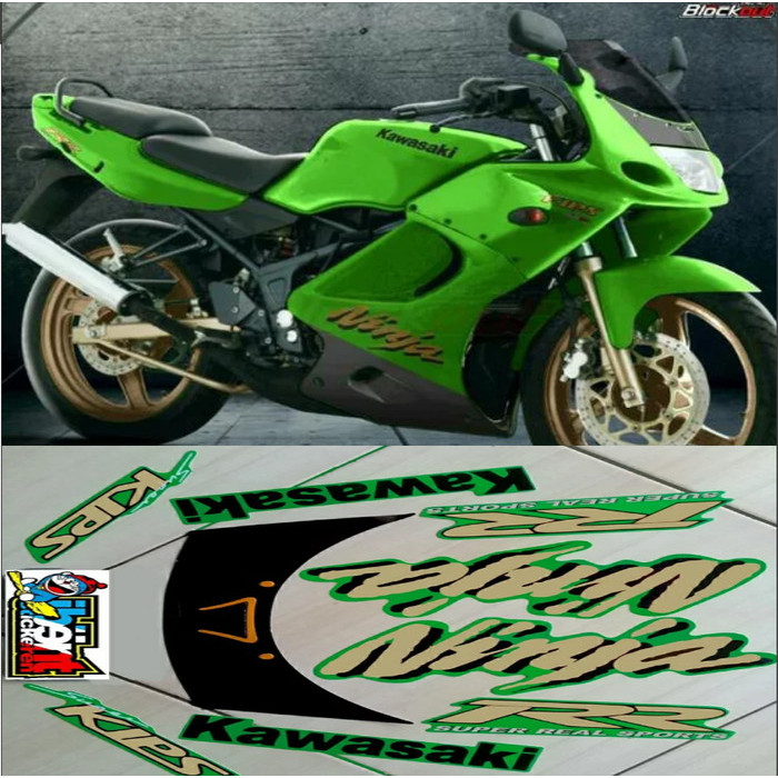 STRIPING NINJA RR HIJAU SILVER 2008 ORI KAWASAKI POLET STIKER