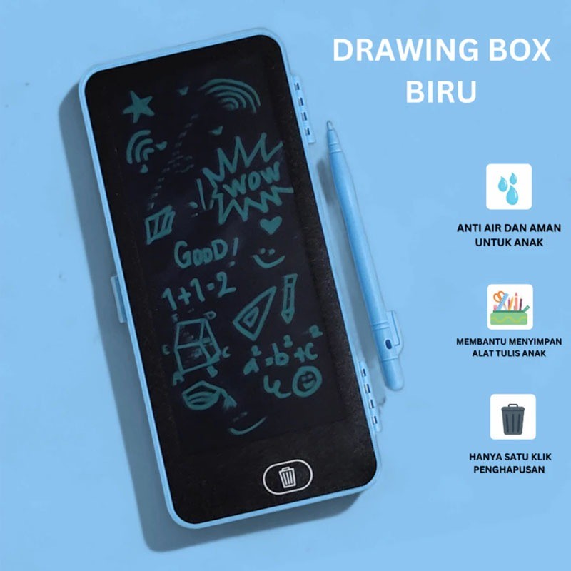 

Kotak Pensil Drawing Box 2 in 1 Tempat Penyimpanan Pensil + LCD Drawing Papan Coret Kreatif Anak Writing Board Digital Pad Edukasi