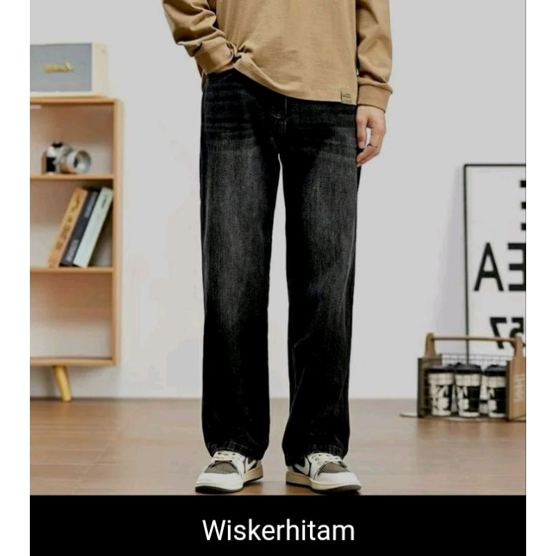 celana jeans Korean style pria panjang celana jeans pria panjang gombrong Korean style wrd project