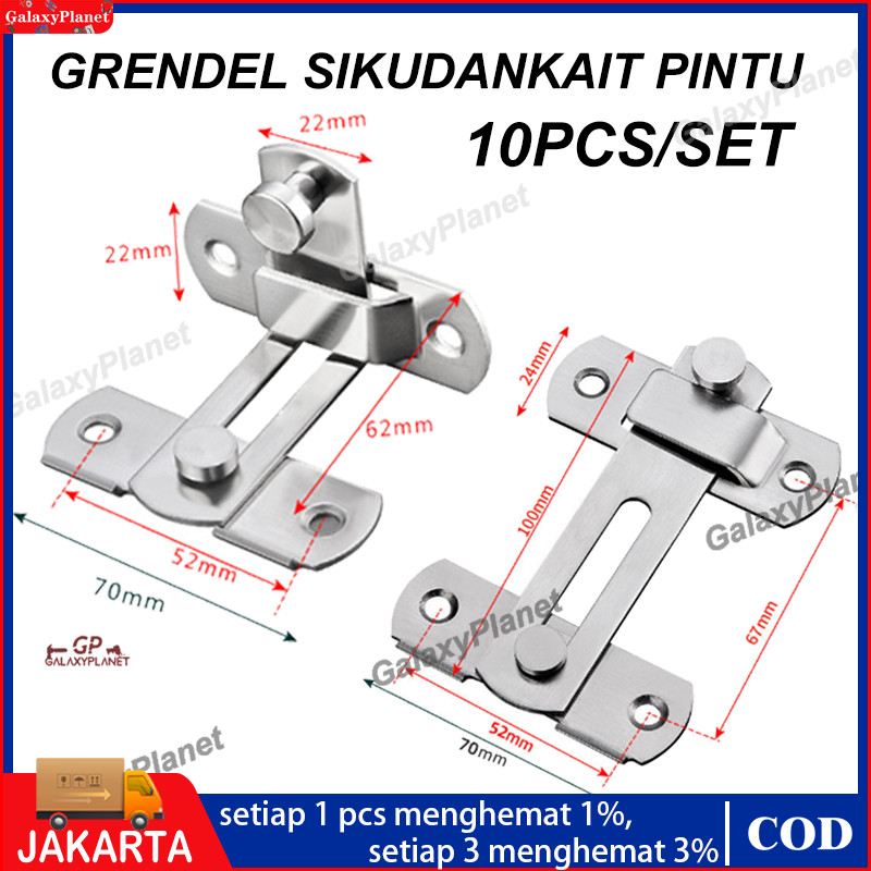 Grendel Kait Pintu Geser Stainless Steel/Grendel Slot/Kunci Geser Pintu/Lemari