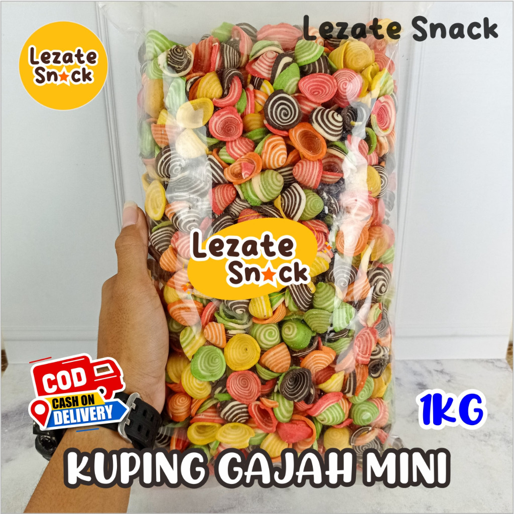 

Kuping Gajah Mini 1KG Kiloan Murah Enak Renyah / Kue Kuping Gajah Warna Warni Cemilan Jadul Gurih Renyah / Kue Contong Mini Enak WAP SHOP