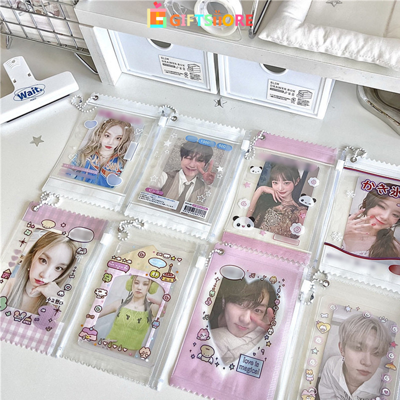 

CODTas ritsleting 3 inci Tas penyimpanan Polaroid Tempat kartu liontin modis-GS