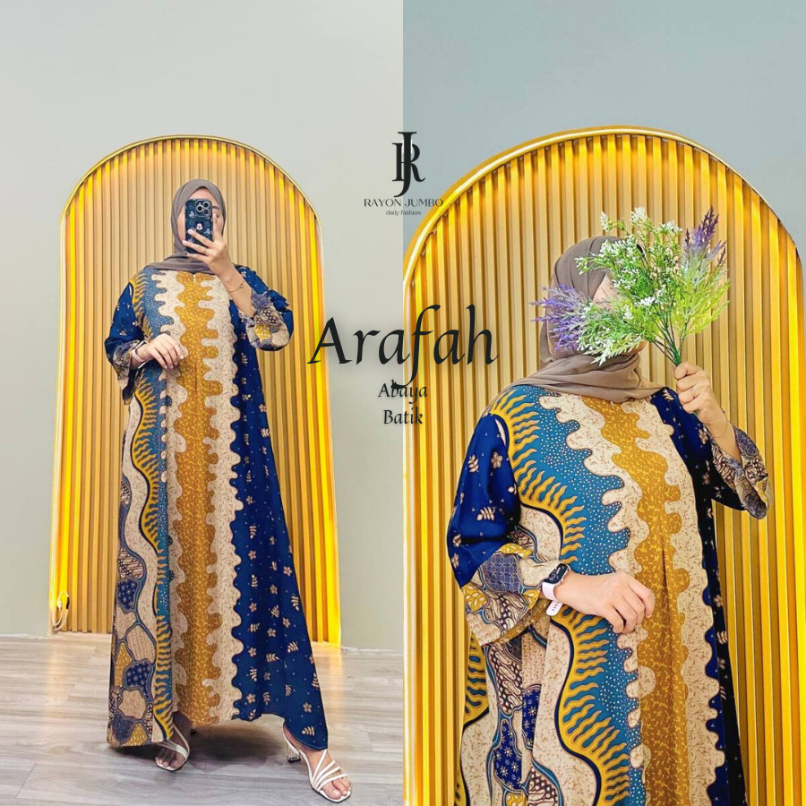 Abaya Arafah Jumbo LD 130 Rayon Premium Resleting Depan - Abaya Mewah Elegan Kondangan Pengajian