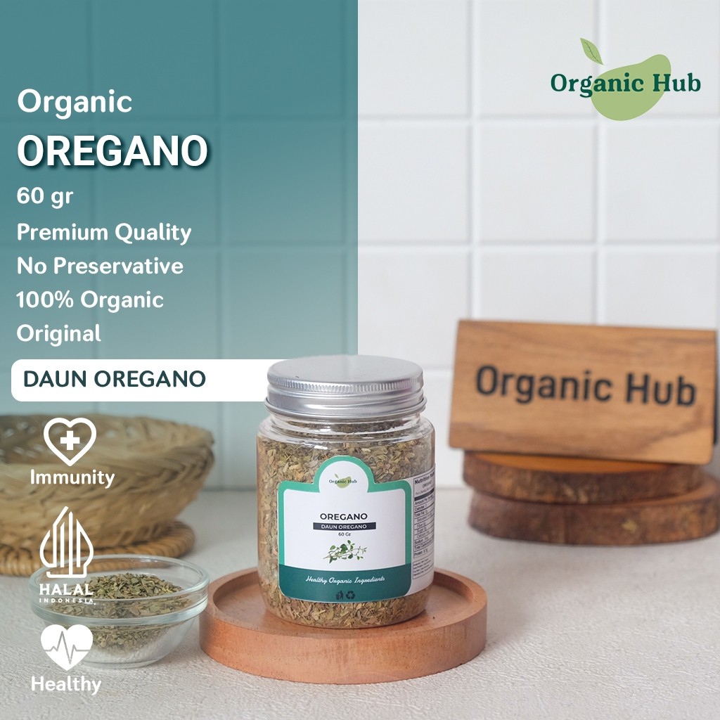 

Organic Hub Oregano Asli Rempah Bumbu Dapur Daun Origano Kering Premium 60 gr