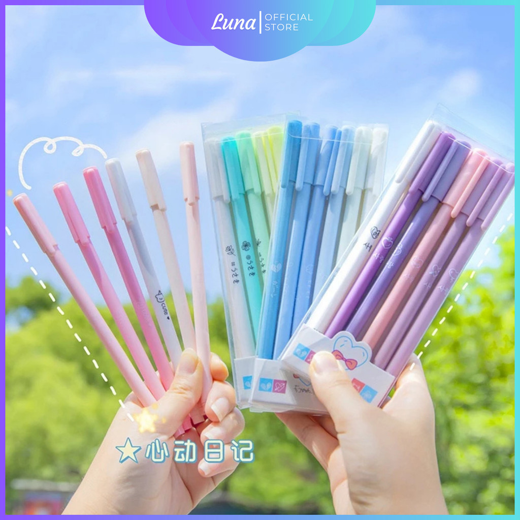 

Pulpen Morandi Set 6pcs Pen Gel Morandi Lucu Bolpoin Aesthetic