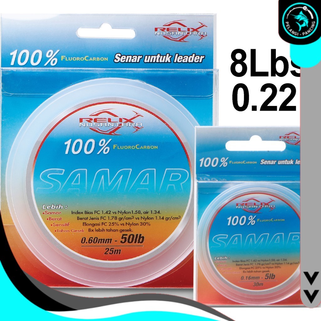 Senar Leader SAMAR Fluorocarbon Relix nusantara Pelangi Pancing