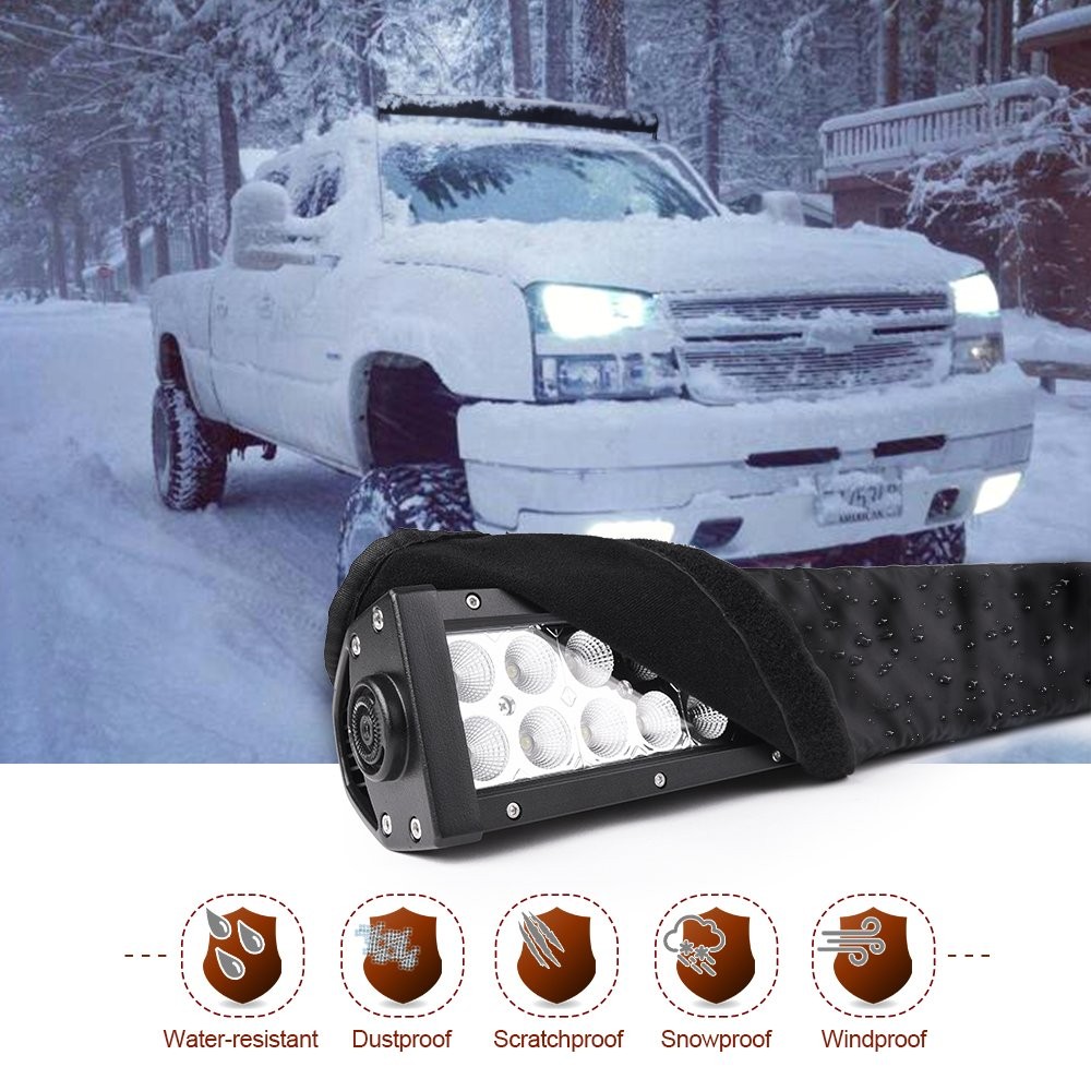 MICTUNING LED Light Bar Cover  22" 32'' 42'' 52'' Universal Straight  Curved LED Bar Dustproof Windp
