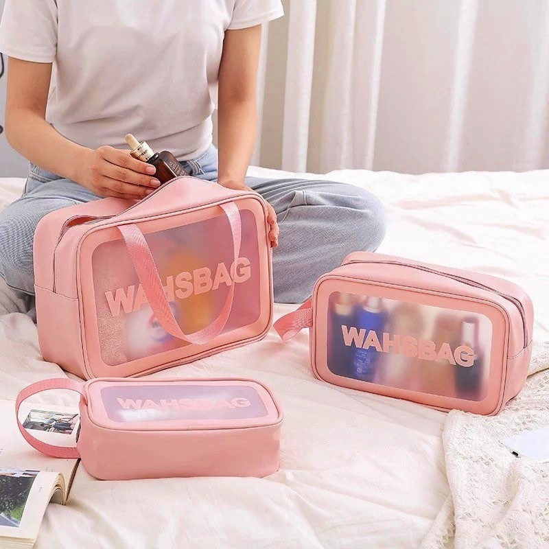 [oddsolshop] pekanbaru/Tas Kosmetik Transparant WASHBAG Pouch Travel Make Up Bag Organizer Dompet
