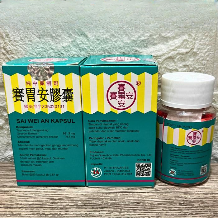 SAI WEI AN KAPSUL JIAO NANG 50 KAPSUL Mengobati Infeksi & Luka Pada Lambung Obat Infeksi Lambung & U