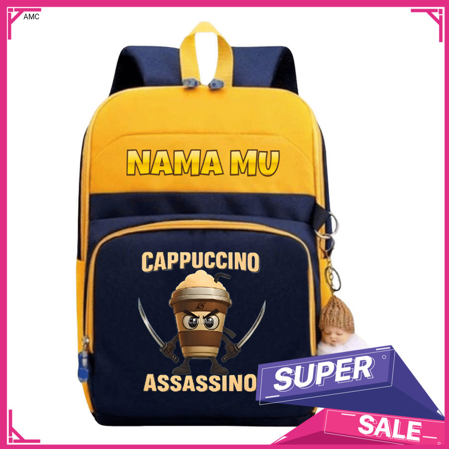 AMC Tas Ransel Anak Anomali Cappuccino Assasino – Backpack Sekolah TK SD Cowok Cewek, Tas Anak PAUD 