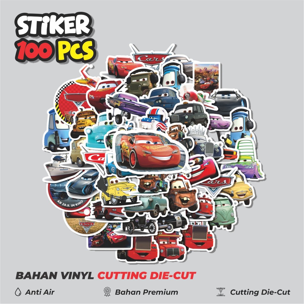 

Terbaru! 50 pcs Stiker Kartun Cars [Mobil] Dekorasi Lucu Kreatif untuk Notebook, Skateboard, HP