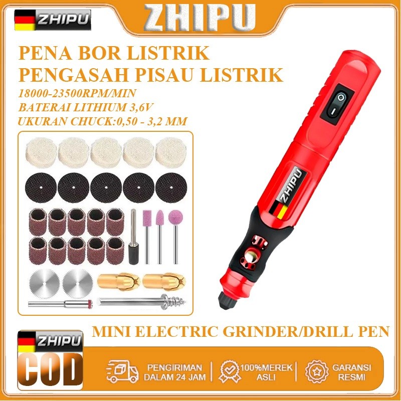 ZHIPU  Bor Mini Grinder Set Mesin Ukir Poles Gerinda Listrik Alat Ukir Grafir/ Alat Ukir Kayu /Alat 