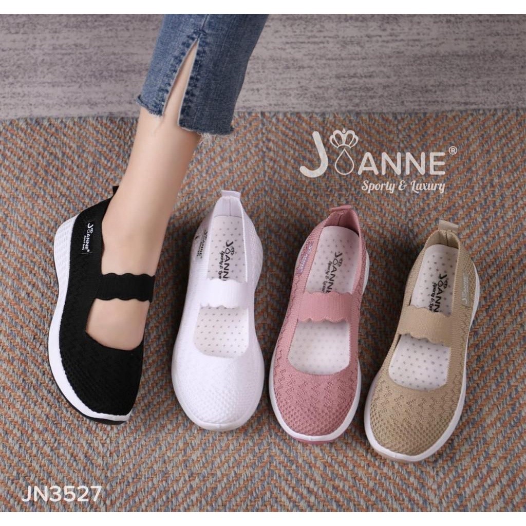 JOANNE JN3527 FlyKnit Flats Shoes Wanita Original