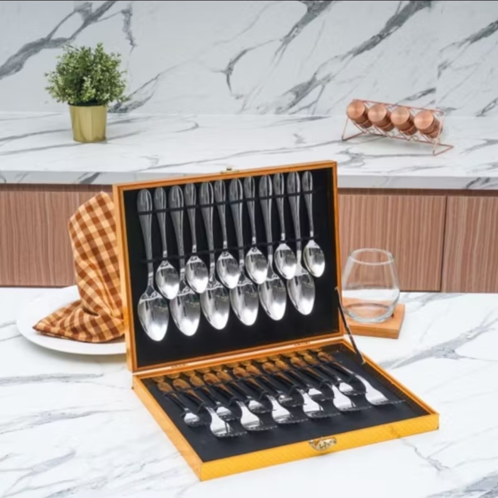 Cypruz Cutlery Gold Case Sendok Set Cypruz