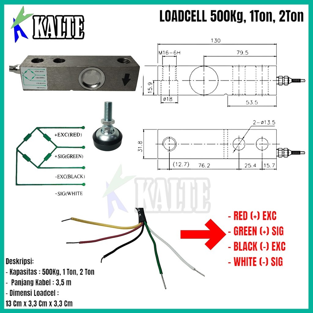 D3W Loadcell 2 Ton 1Ton 500Kg Load Cell 2000kg 1000Kg 500Kg Timbangan Digital 2ton 1Ton