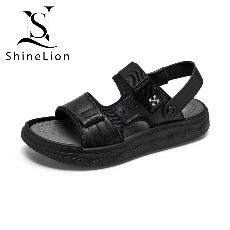 ShineLion KP-2516 Sandal Kulit Asli Pria Keren Original 100% Ringan Nyaman Tahan Aus Sepatu Sandal P
