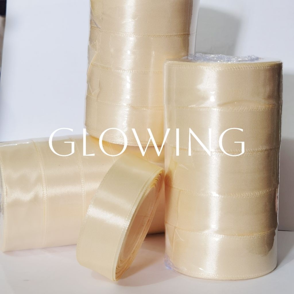 

(per PAK) PITA SATIN ukuran 1 inch / 1" / 2,5 cm dengan panjang 20 yard pita kado dekor - isi 5 roll