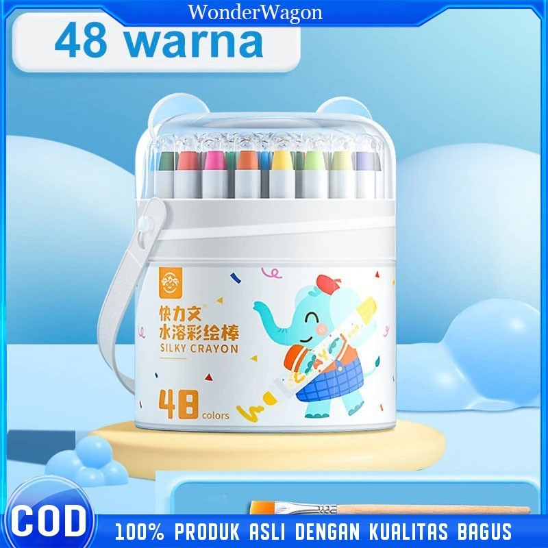 

COD WonderWagon Silky Crayon 24/36/48 Warna Sketch Marker Copic Washable Silky Crayon