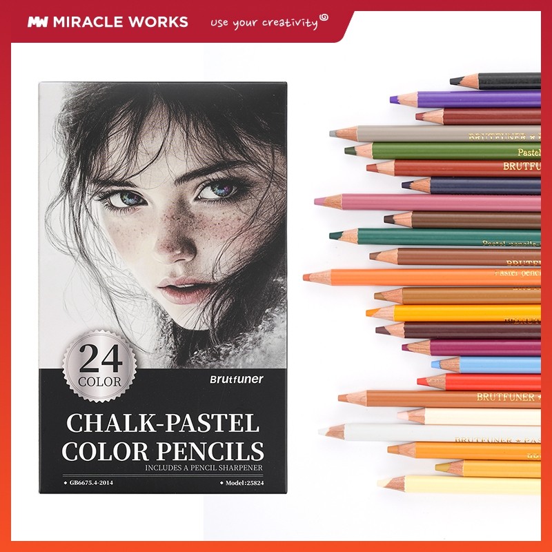 

MW Brutfuner Set Pensil Warna 24pcs Chalk-Pastel Classic Set Oil Pensil Warna