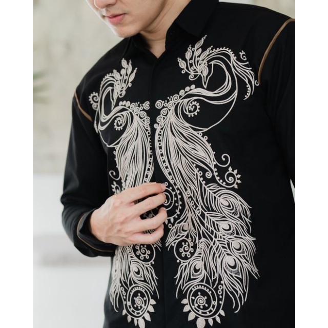 Kemeja Bordir Pria NUC.ID Gandabayu 02 (Hitam)