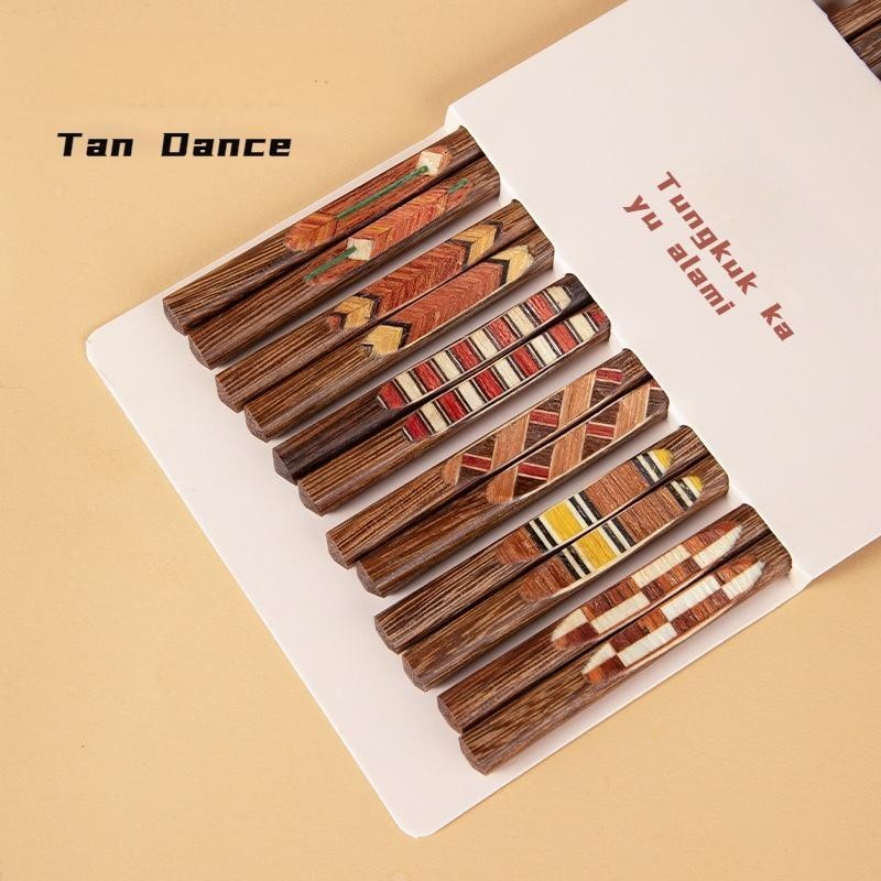 Sumpit Kayu Vintage Kreatif Ujung Tajam untuk Sushi & Sehari-hari, Diberi Tanda Branding