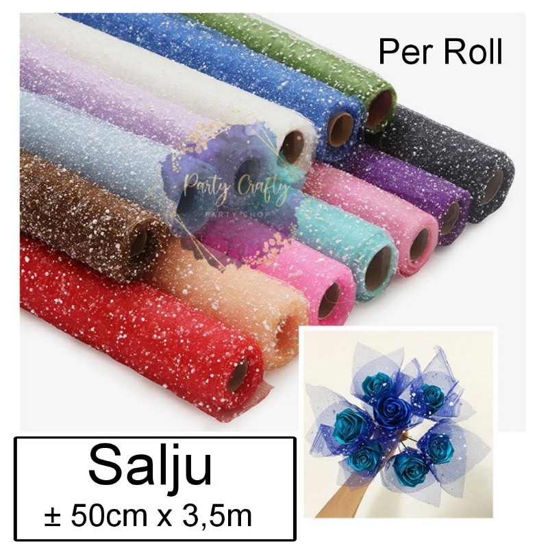 

PROMO!1 ROLL Flower Wrapping Paper Jaring Spider Korea / Dots / Salju Spider Mesh Roll / Kertas Buket Bunga Florist Korean Jaring Net Roll Flower Wrapping Buket BouquetREADY