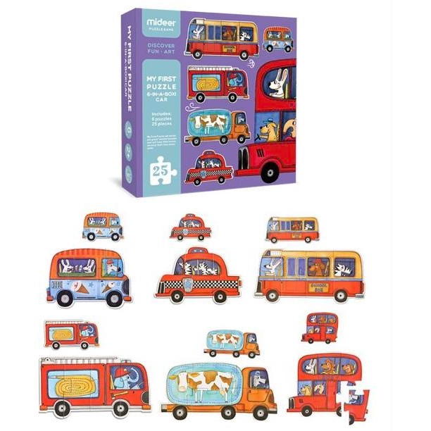 Mideer My First Puzzle 2+ Dinosaur Vehicles Mom Baby - Cute Dinosaurs