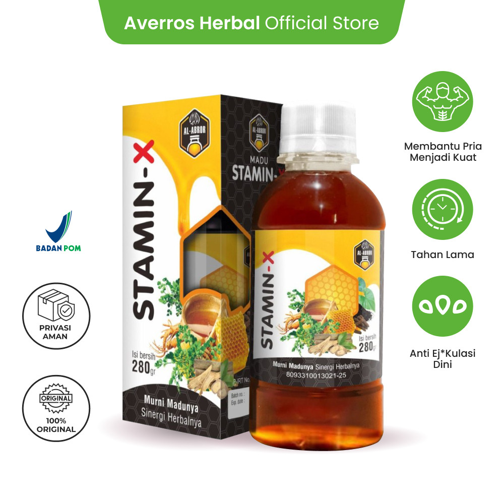 Averros - STAMIN-X - Madu Herbal Alami untuk Stamina dan Vitalitas Pria