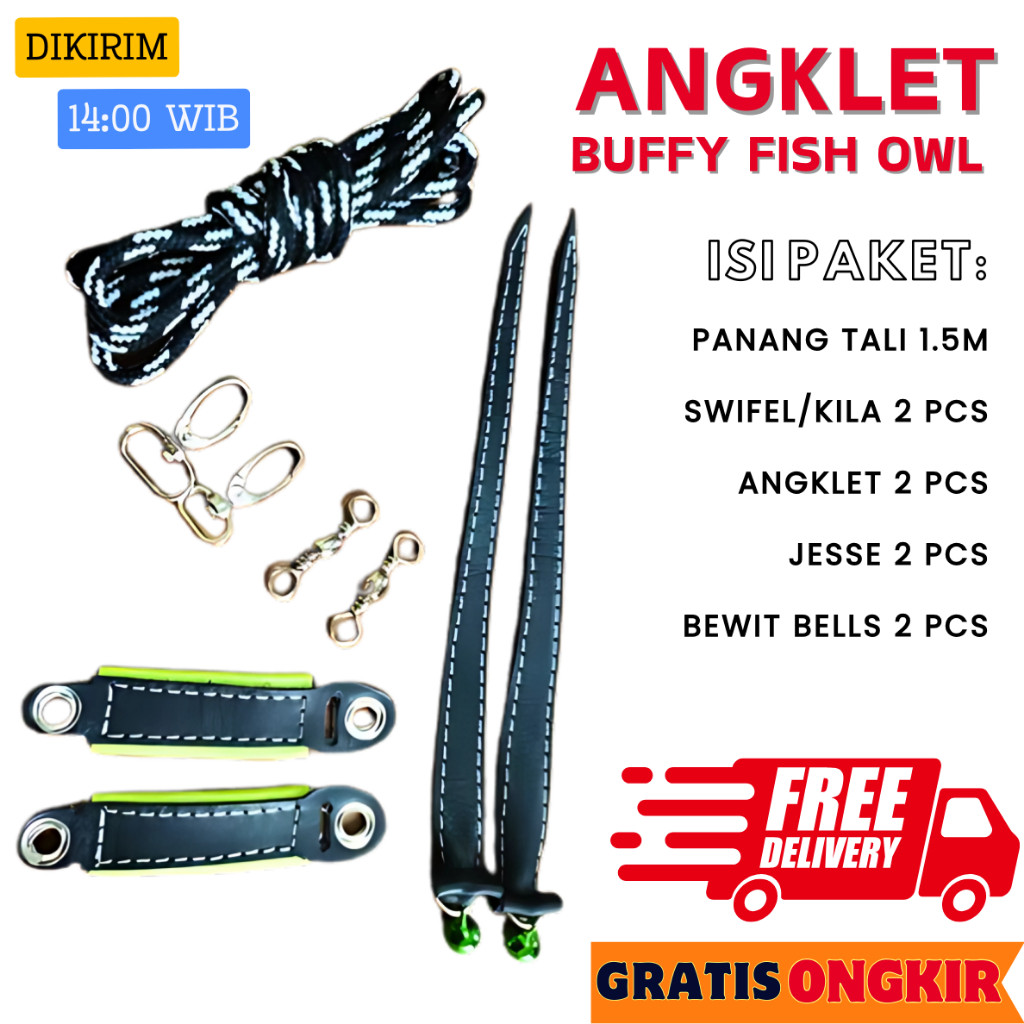 Angklet MOTIF burung hantu buffy fish owl/strik seloputo