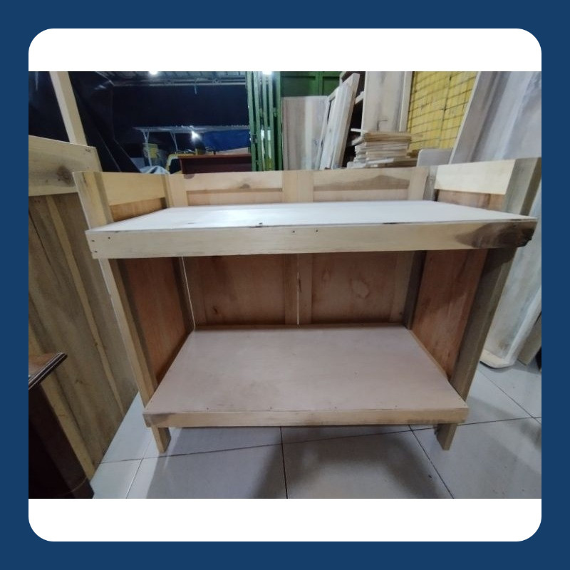 Meja Kompor 2 Tungku Lipat / Meja Jualan Lipat Bahan Kayu & Triplek