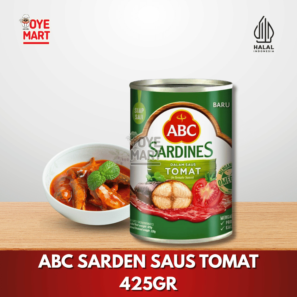 

ABC SARDEN SAUS TOMAT 425GR IKAN SARDEN KALENG/MAKANAN KALENG