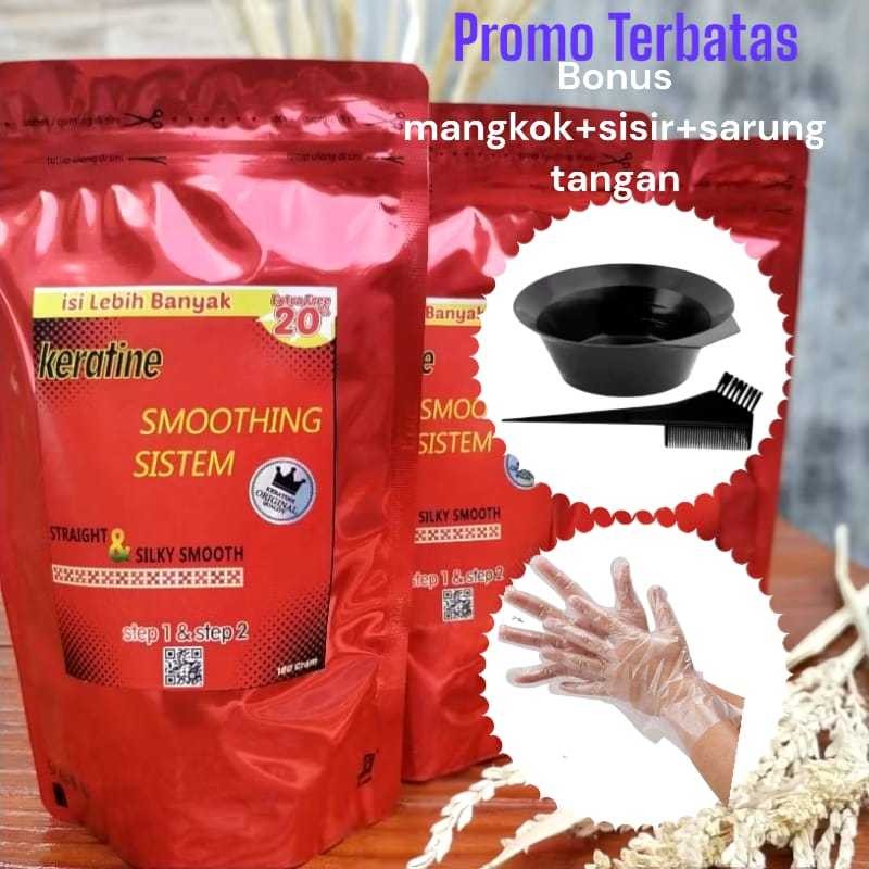 KERATINE SMOOTHING PELURUS DAN PELEMBUT RAMBUT PERMANEN STEP 1 & 2/ OBAT SMOOTHING TERBAIK