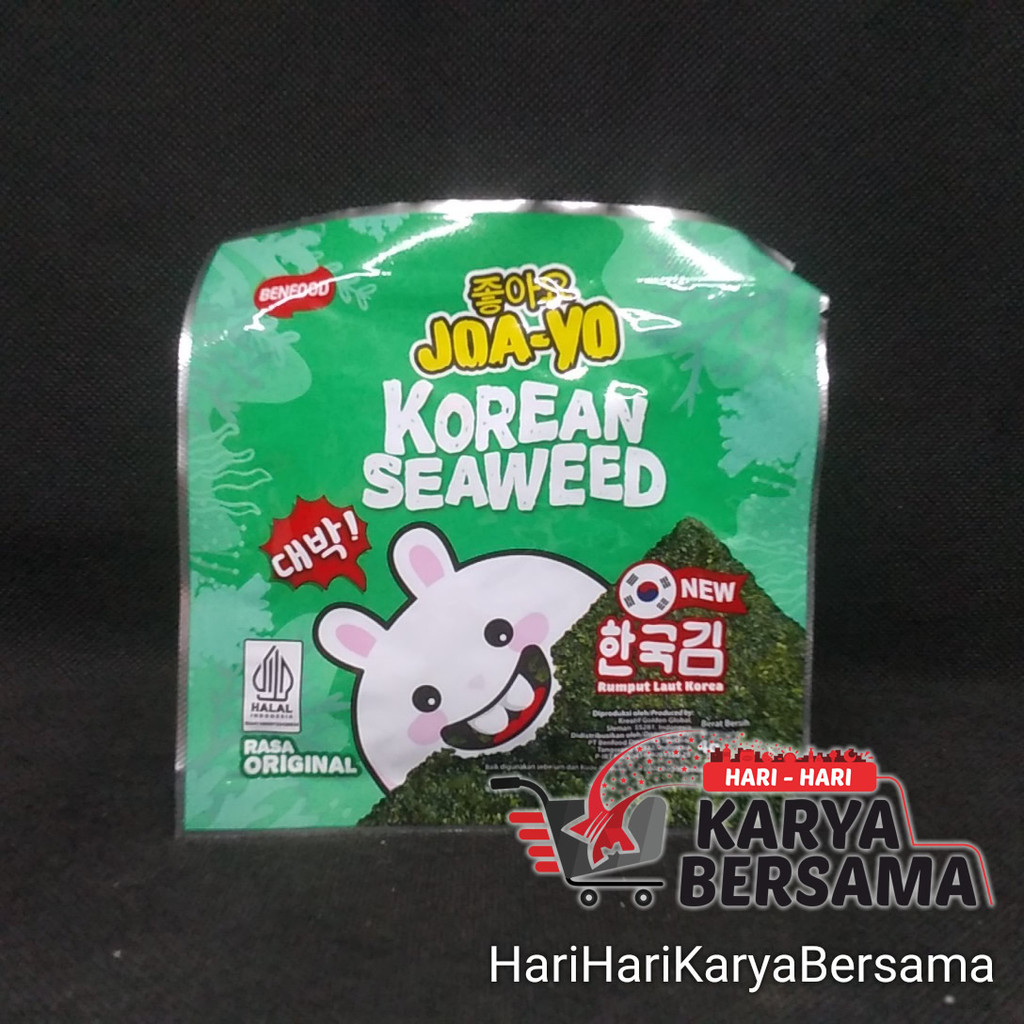

MAKANAN RINGAN JOA-YO KOREAN SEAWEED RASA ORIGINAL 4GR