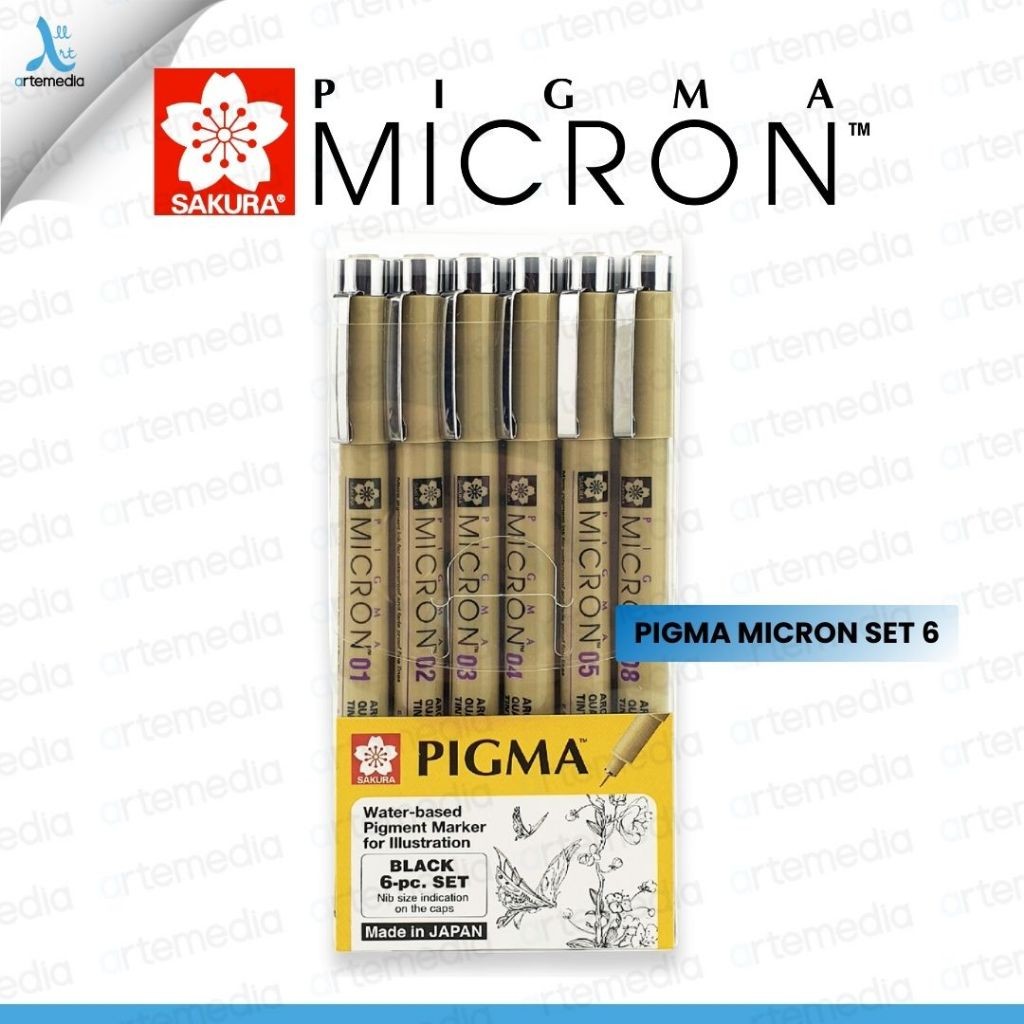 

Sakura Pigma Micron Drawing Pen Set 6 Pigment Ink