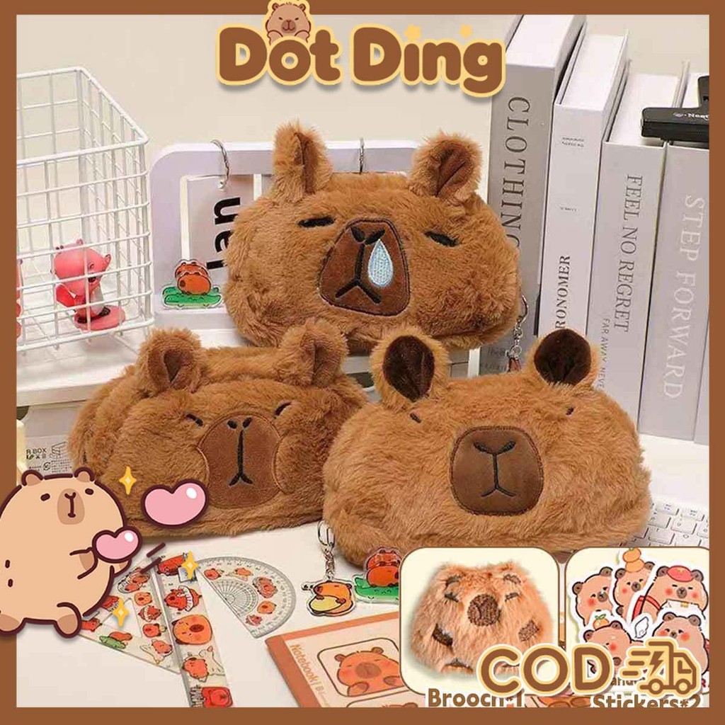 

[DOTDING] Kapibala Series Stationery Pen Tas Ins Cartoon Kapasitas Besar Kapas Makeup Mahasiswa Menyata Penyimpanan Tas Pencil Kasus Perlengkapan Kantor Sekolah