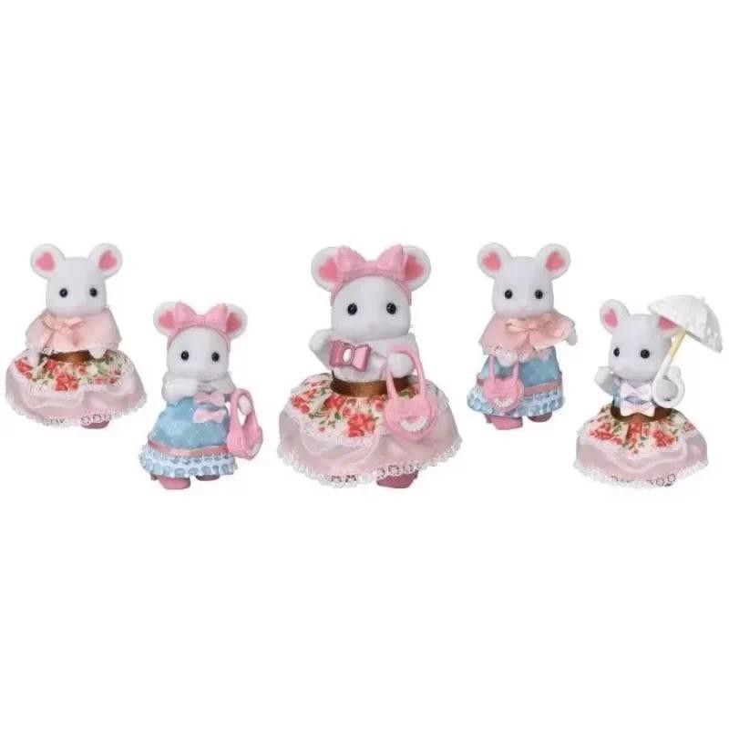 Genuine Sylvanian Families Play House toy doll animal doll mini decoration Cross-dressing mouse