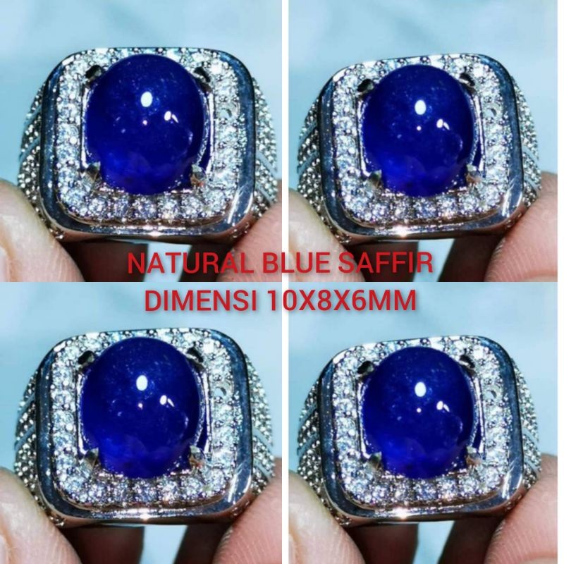 Batu permata blue safir asli natural  Super Mewah Size Kantoran Termurah HQ