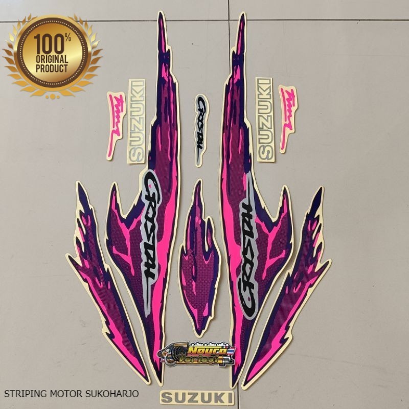 (ORI) Striping Suzuki crystal tune pink  kualitas original pabrik