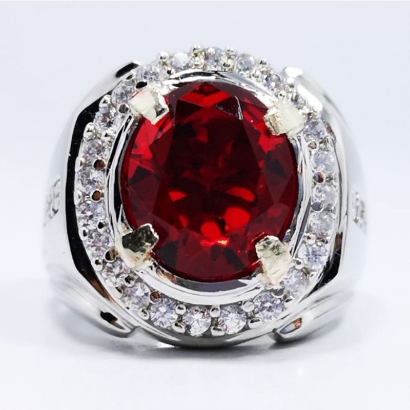 BATU MERAH SIAM CHATAM RING PERAK BANGKOK 926 SIAP PAKAI