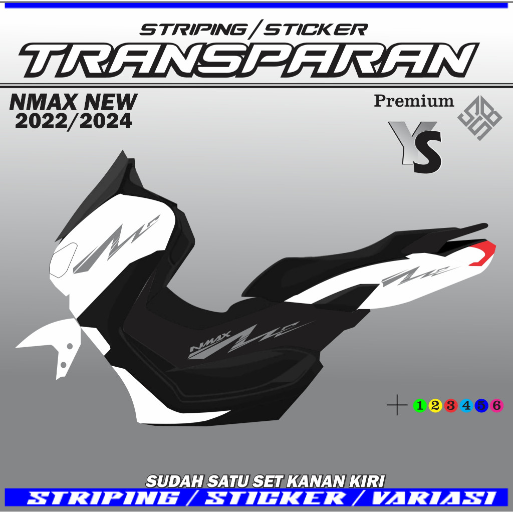 VARIASI NMXV10 TRANSPARAN Sticker Striping Variasi All Nmax New 2020-2024 ABS- Non ABS Absrak