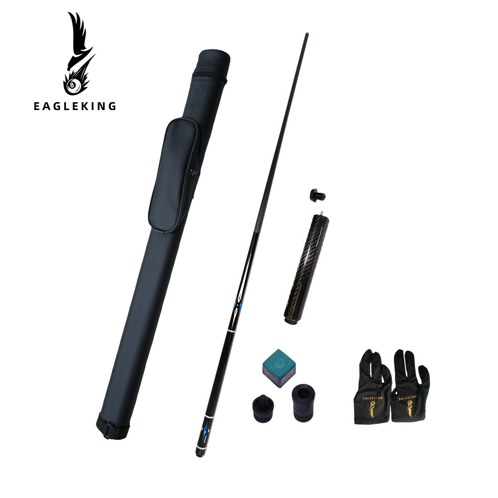 New Style Carbon Fiber Pool Cue 1/2 Split Cue 8-layer Pigskin Tech Wood Pool 12.4mm Tip Size Black t