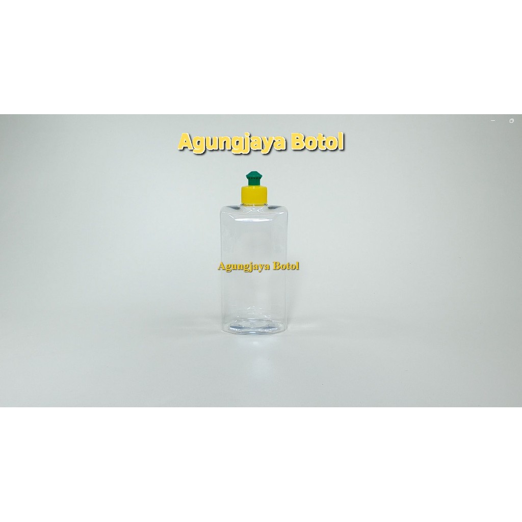 Botol Plastik 500 ml Gepeng Natural Tutup Sunlight / Botol Plastik / Botol Pet Kimia / Botol Sabun /