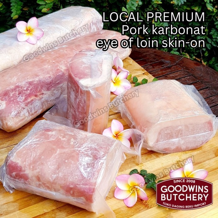 

1.2kg pork eye of loin SKIN ON (karbonat) Local Premium SMALL ROAST