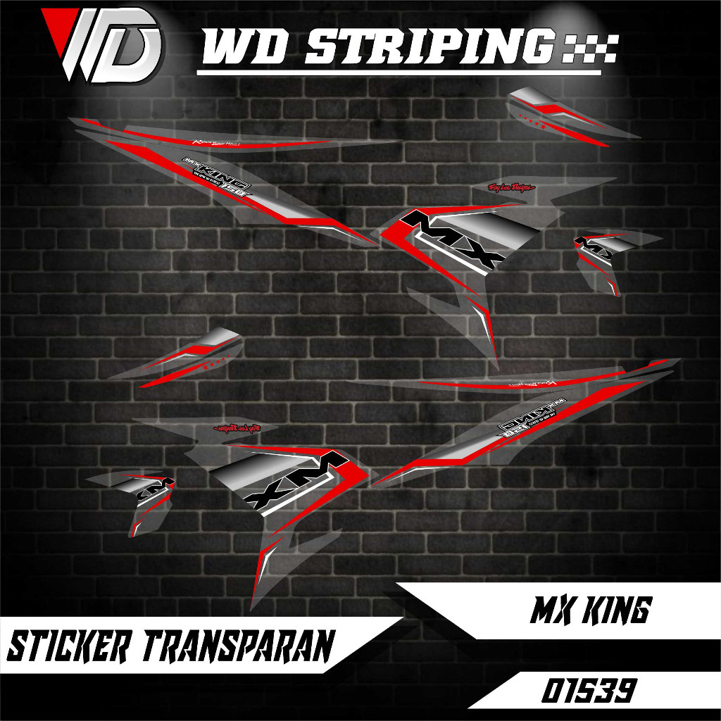 01539 sticker striping transparan sepeda motor mx king